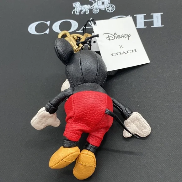 NWT Disney X Coach Mickey Mouse Collectible Bag Charm Coach Keychain Rare FOB 50 - Picture 5 of 7
